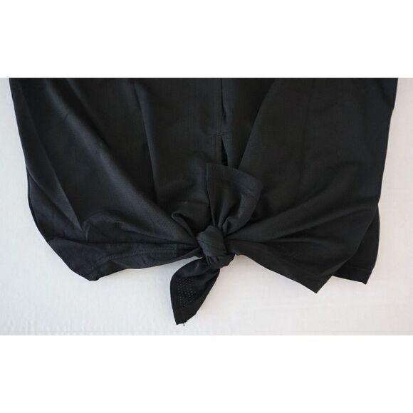 Halara Women's Sz Medium Black Round Neck Tie Front Play It My Way Tank Top - Picture 2 of 9